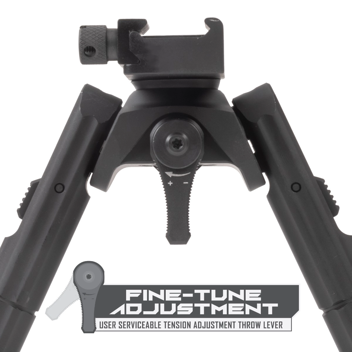 Leapers UTG Recon 360 TL Picatinny Bipod, 5.6"-7.2" Center Height - musta