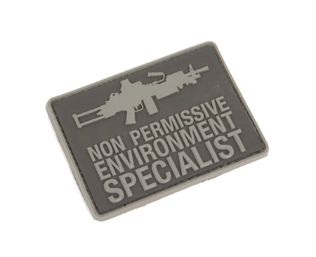 "Non Permissive Environment Specialist" -merkki, harmaa, velkro