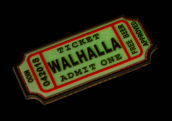 JTG Walhalla Ticket 3D velcromerkki - Glow in the Dark