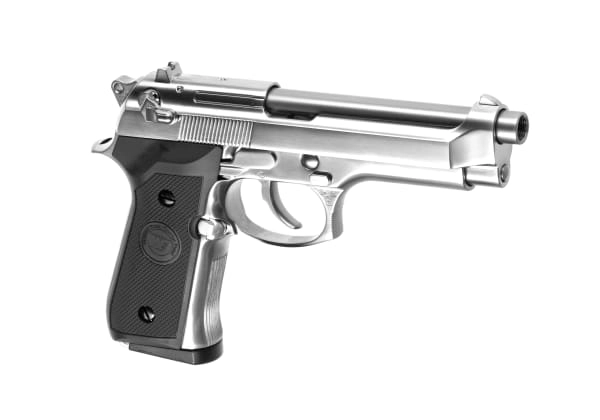 WE Beretta M92 blowback CO2 kaasupistooli, metallinen - hopea