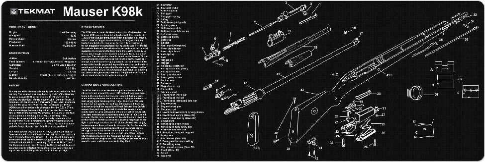 TekMat työtasomatto, kuminen - Mauser K98k kuvalla