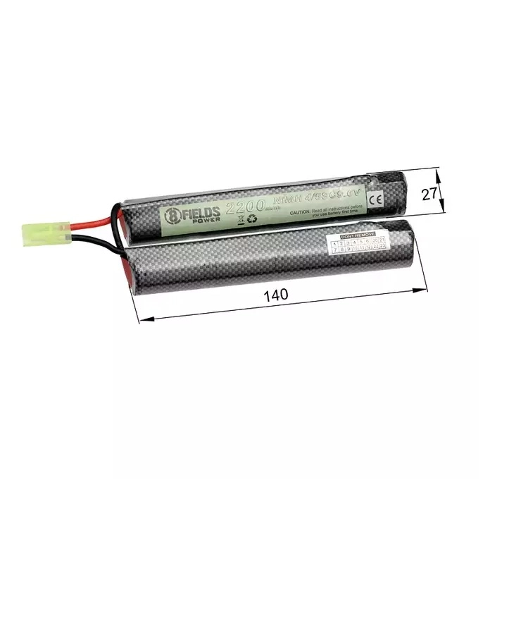 8Fields 9.6V 2200 mAh crane NiMH-akku, mini-liitin