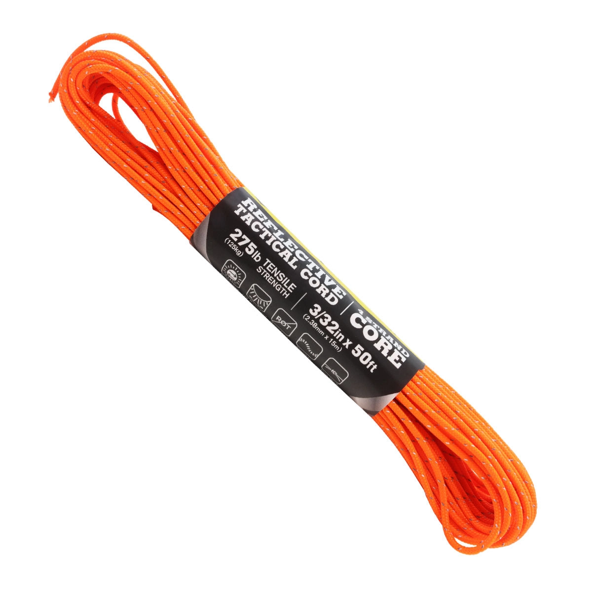 Atwood Rope MFG Tactical 275 Cord 15m (50ft) - Reflective Neon Orange