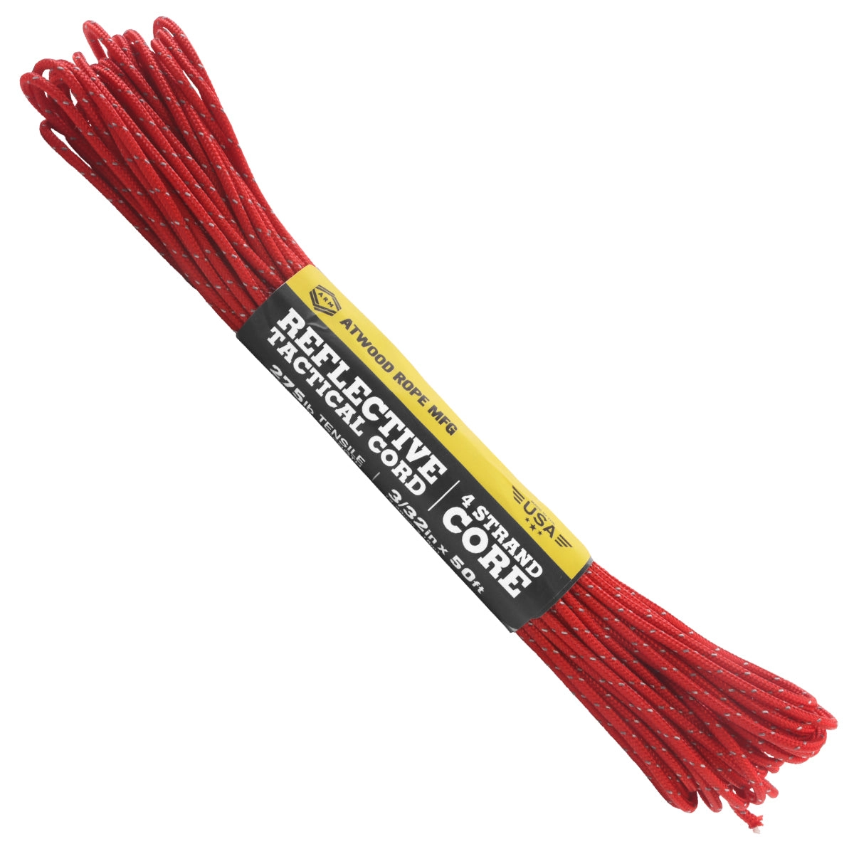 Atwood Rope MFG Tactical 275 Cord 15m (50ft) - Reflective Red