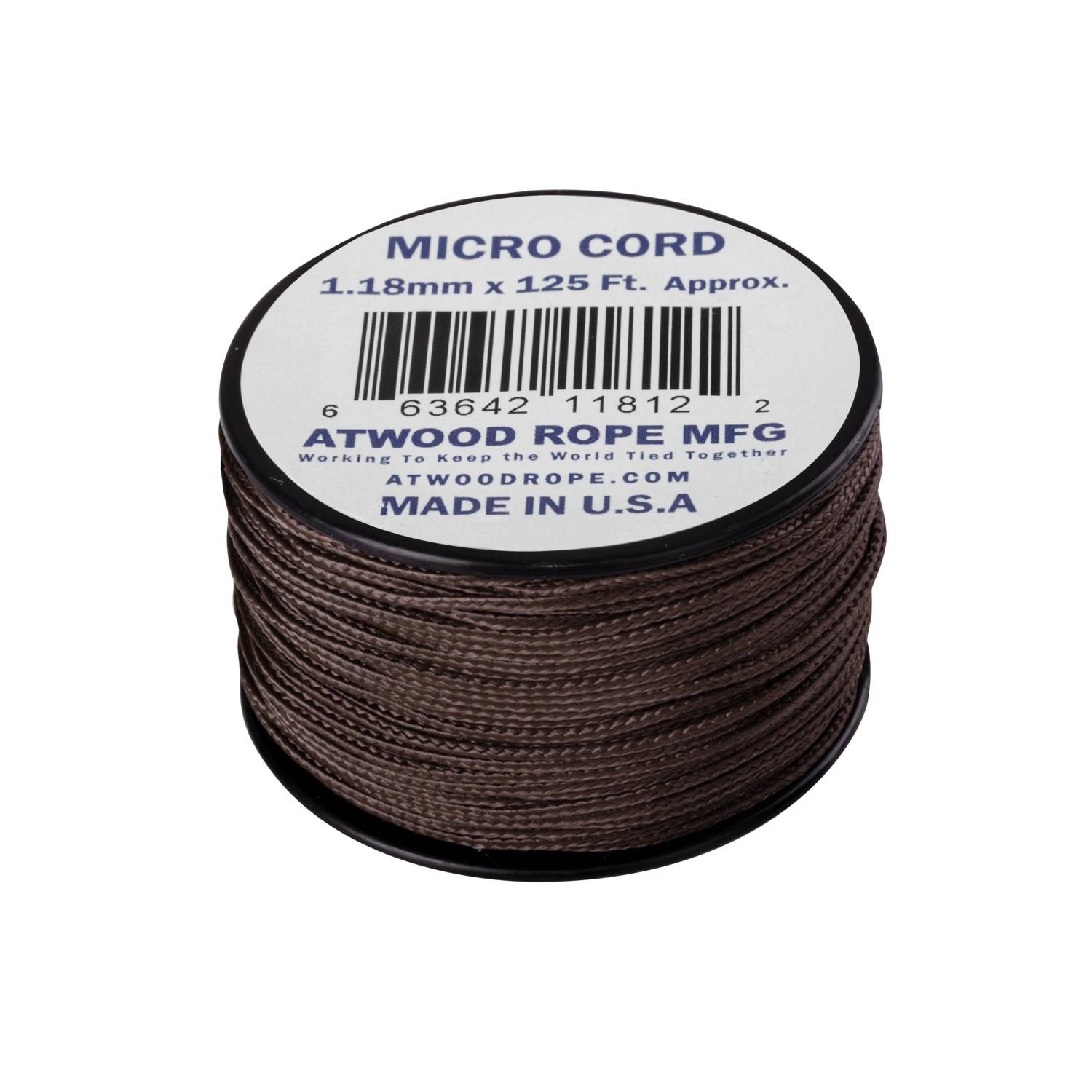 Atwood Rope MFG 1.18mm Micro Cord naru 38 m (125ft) - Brown