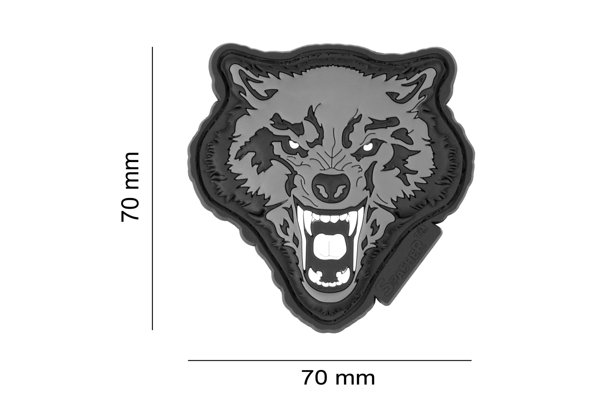 JTG Wolf Head 3D velcromerkki - SWAT