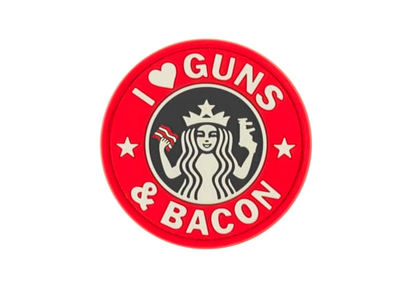 JTG I love Guns and Bacon 3D velcromerkki - värillinen