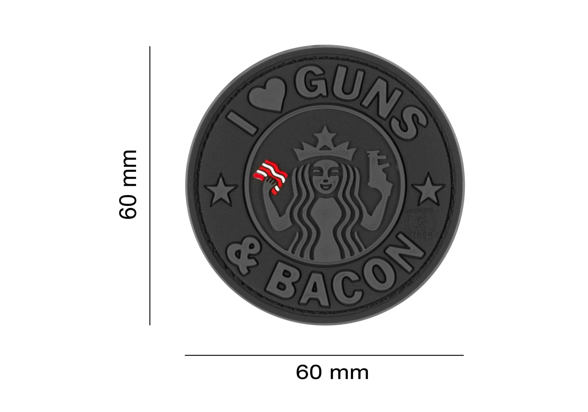 JTG I love Guns and Bacon 3D velcromerkki - Blackops