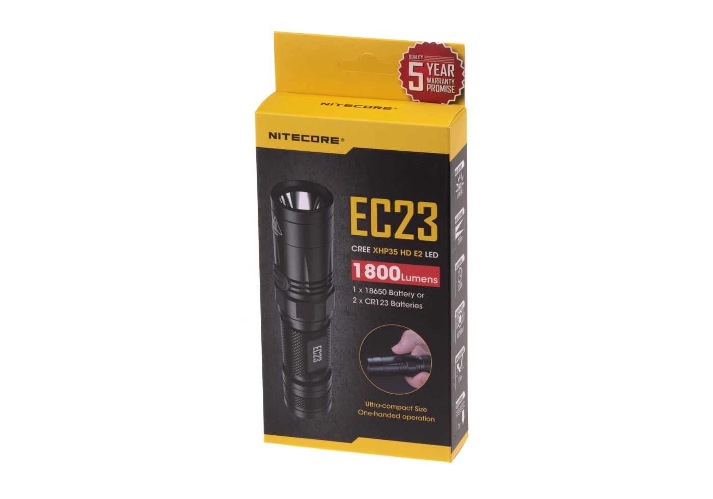 Nitecore EC23 taskulamppu - musta