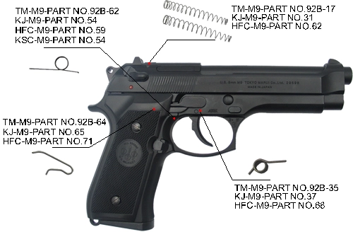 King Arms jousipaketti M9 / M9A1 / M92 (TM / KJ Works / HFC)