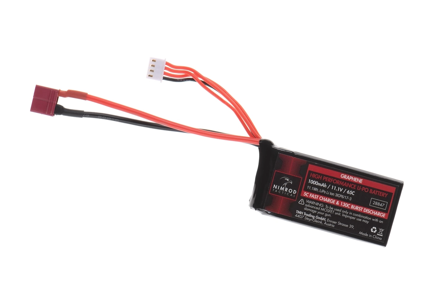 Nimrod Lipo 11.1V 1000mAh 65C Graphene PEQ Type - T-Plug