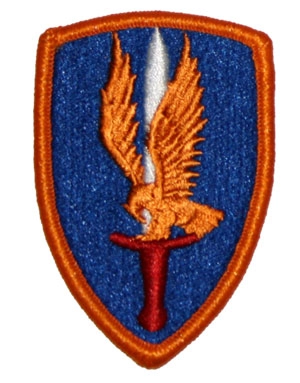 US Army joukko-osastomerkki, 1st Aviation Brigade, värillinen