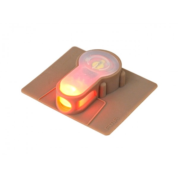 FMA S-Lite, LED-valomerkkilaite / raatovalo (punainen), velkro