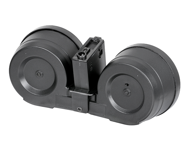 BattleAxe M4 / M16 electric double drum magazine, black - 3000 rounds