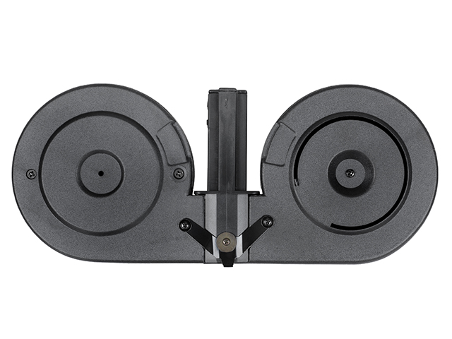 BattleAxe M4 / M16 electric double drum magazine, black - 3000 rounds