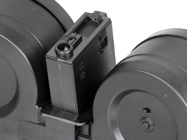 BattleAxe M4 / M16 electric double drum magazine, black - 3000 rounds