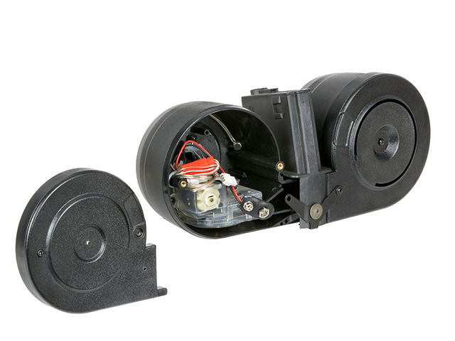 BattleAxe M4 / M16 electric double drum magazine, black - 3000 rounds