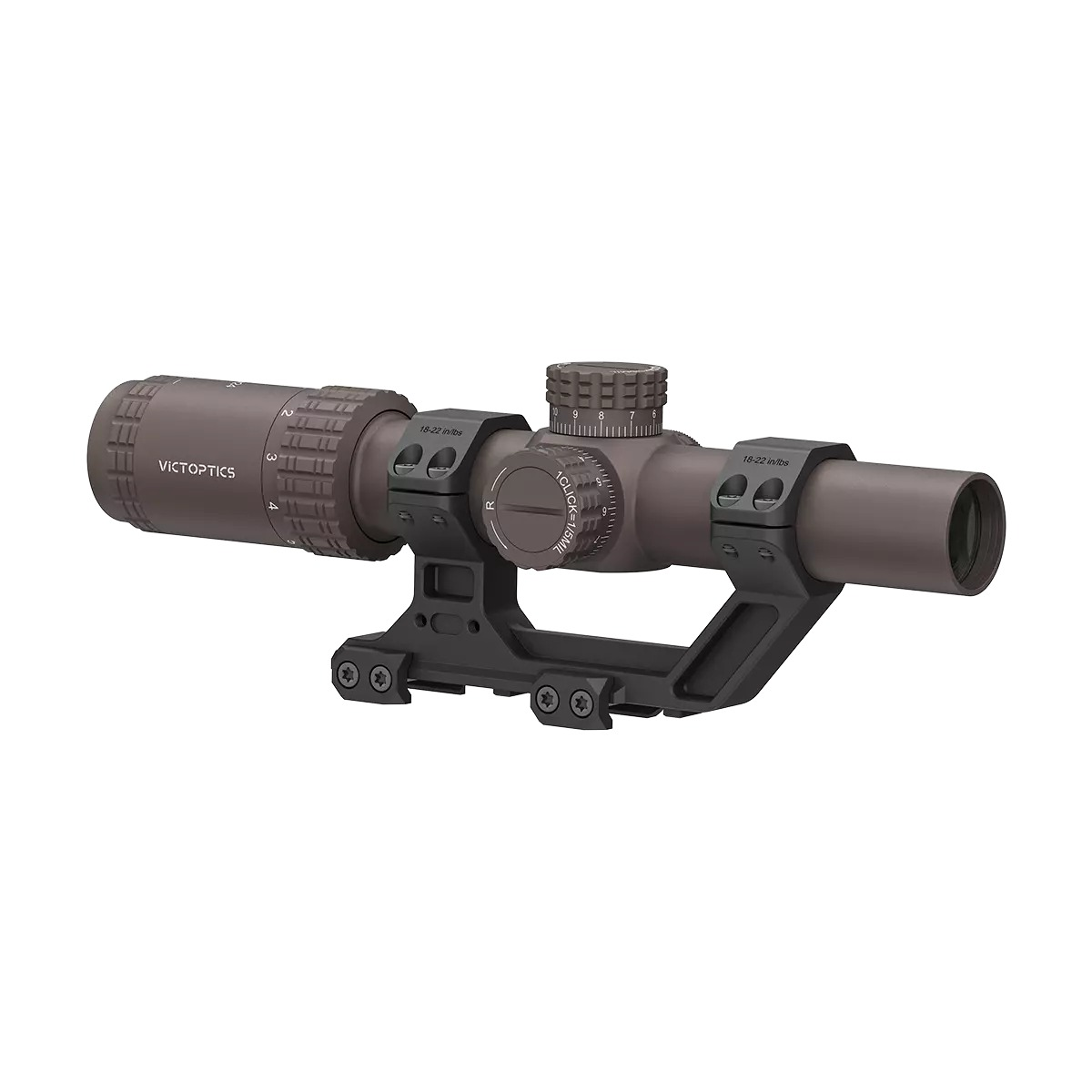 VictOptics S6 1-6x24 LPVO Short Dot Scope - AR Mount Kit - FDE