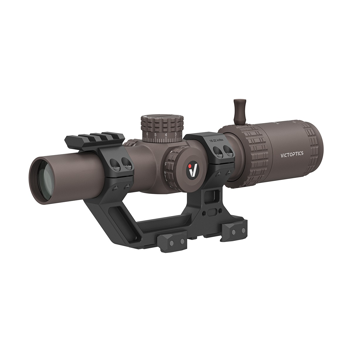 VictOptics S6 1-6x24 LPVO Short Dot Scope - AR Mount Kit - FDE