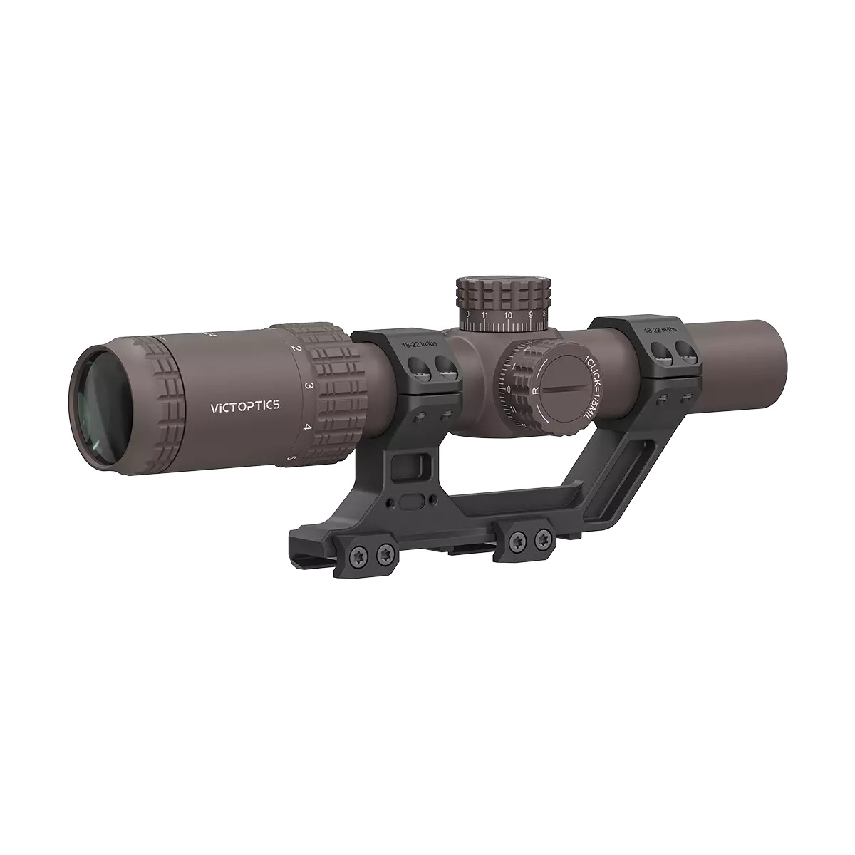 VictOptics S6 1-6x24 LPVO Short Dot Scope - AR Mount Kit - FDE