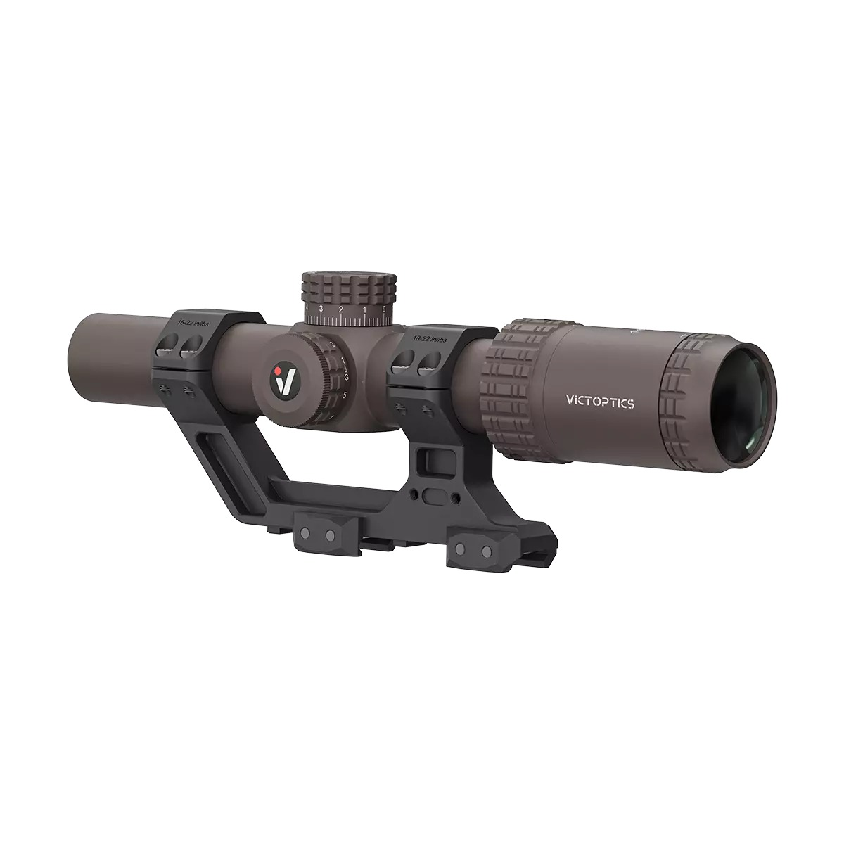 VictOptics S6 1-6x24 LPVO Short Dot Scope - AR Mount Kit - FDE