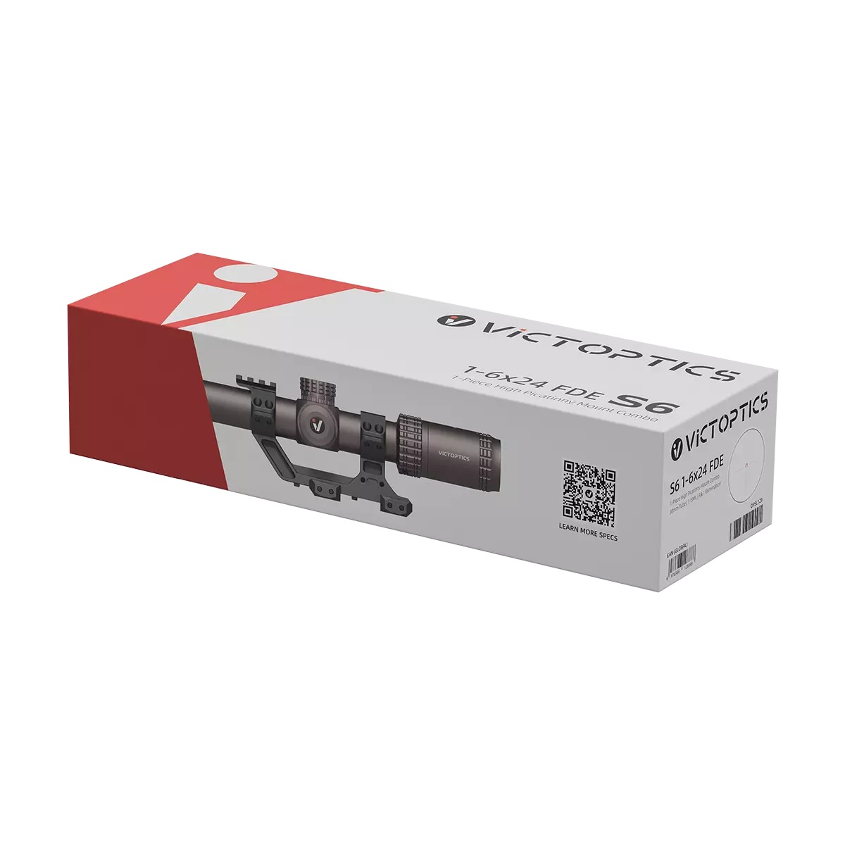 VictOptics S6 1-6x24 LPVO Short Dot Scope - AR Mount Kit - FDE