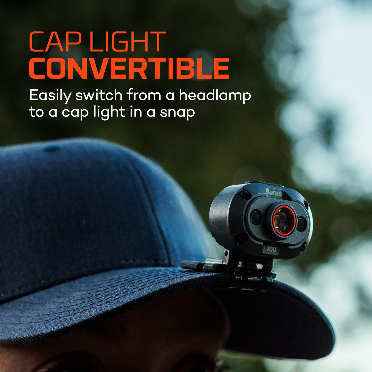 Nebo Mycro 700 rechargeable headlamp and cap light