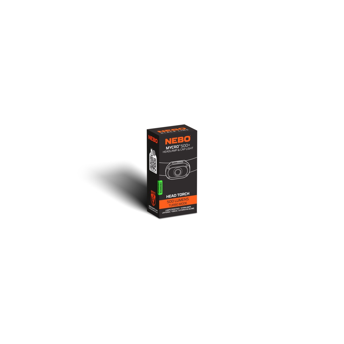 Nebo Mycro 500+ Black Line rechargeable headlamp and cap light