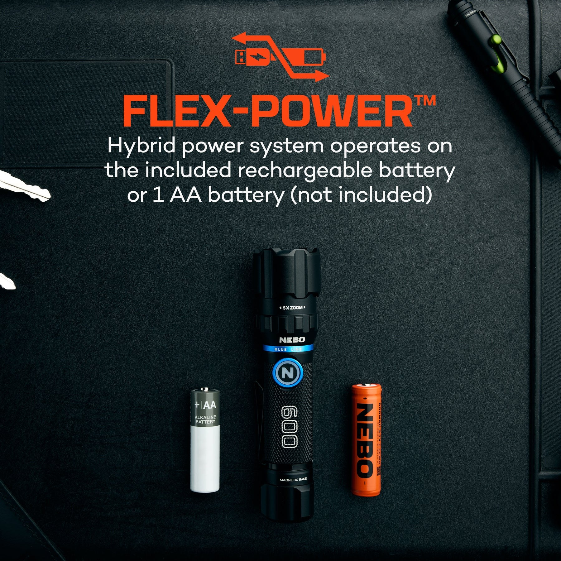 Nebo Blueline 600 Flex ladattava LED-taskulamppu