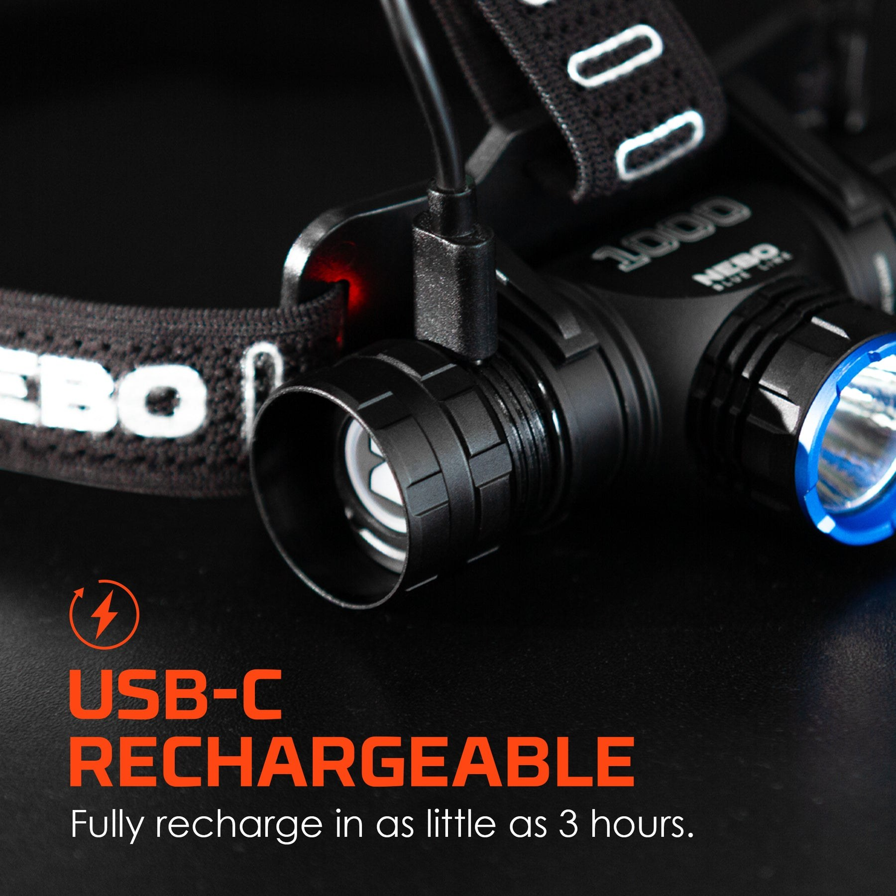 Nebo Blueline 1000 Flex rechargeable headlamp
