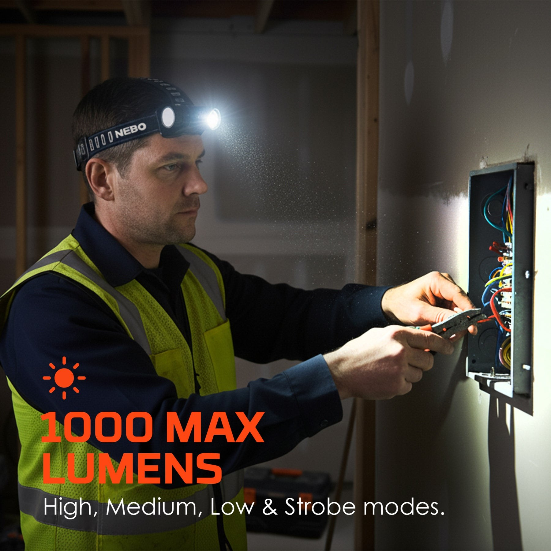 Nebo Blueline 1000 Flex rechargeable headlamp