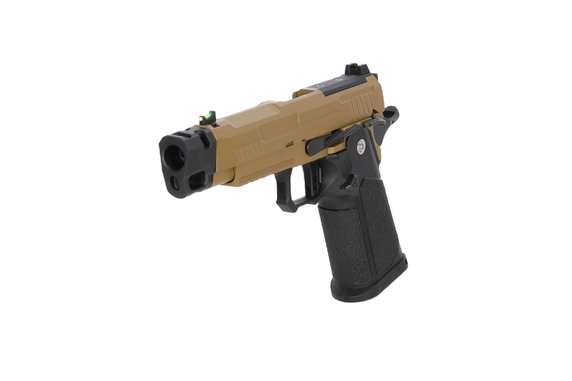 Arcturus Vanguard 4.3" Hi-Capa GBB Pistooli - Optics Ready & kompensaattori - Musta/Tan