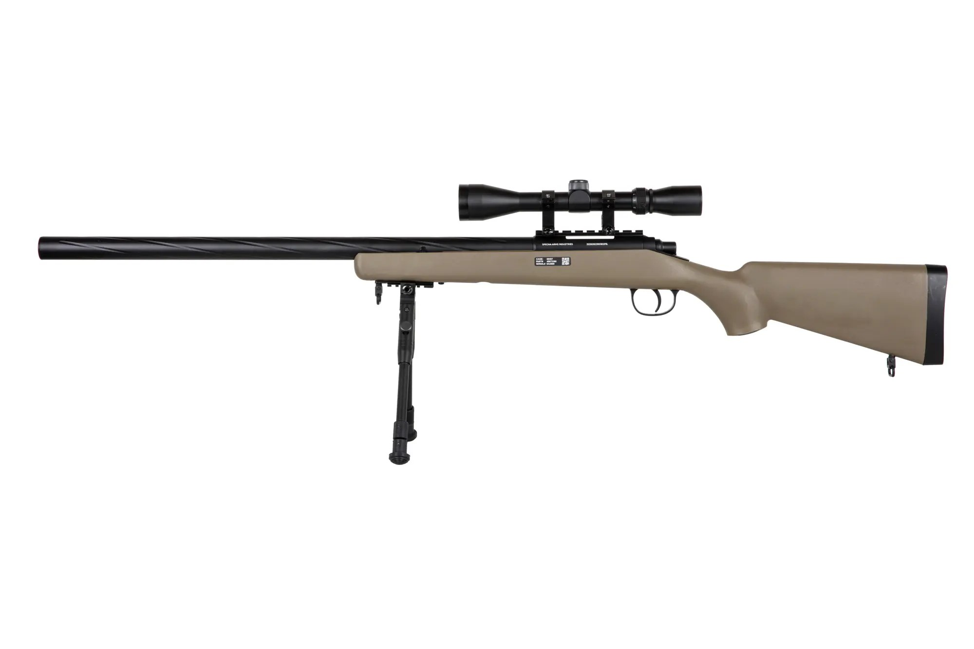 Specna Arms SA-S12 EDGE tarkkuuskivääri kiikarilla ja bipodilla