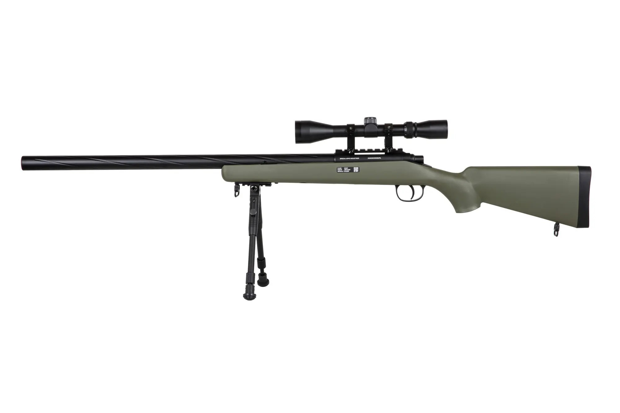 Specna Arms SA-S12 EDGE tarkkuuskivääri kiikarilla ja bipodilla