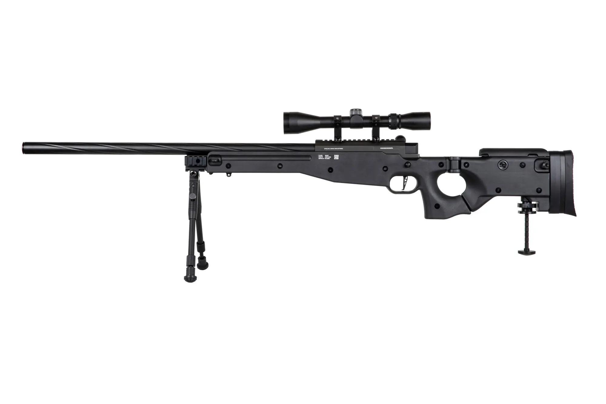 Specna Arms SA-S14 EDGE tarkkuuskivääri kiikarilla ja bipodilla