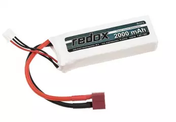 Redox 2000 mAh 7.4V 20C LiPo akku, pack - Deans / T-liitin