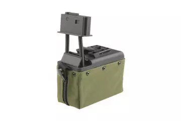 A&K M249 laatikkolipas, Ranger green - 1500 kuulaa