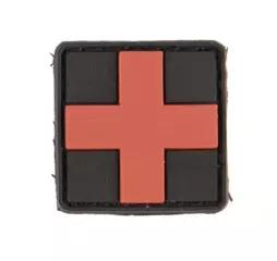 Mil-Tec 3D Medic merkki, 25 mm - musta-punainen
