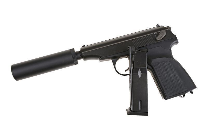 WE Makarov 654K GBB pistooli äänenvaimentimella, metallinen - musta