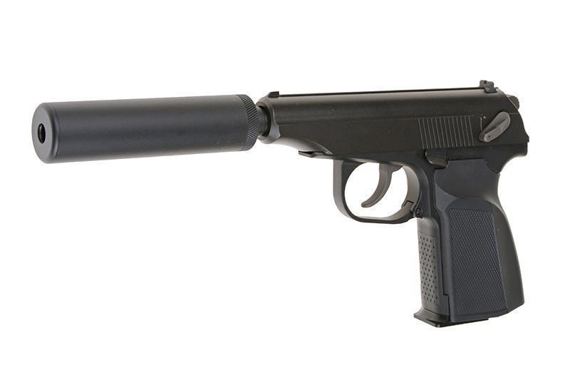 WE Makarov 654K GBB pistooli äänenvaimentimella, metallinen - musta