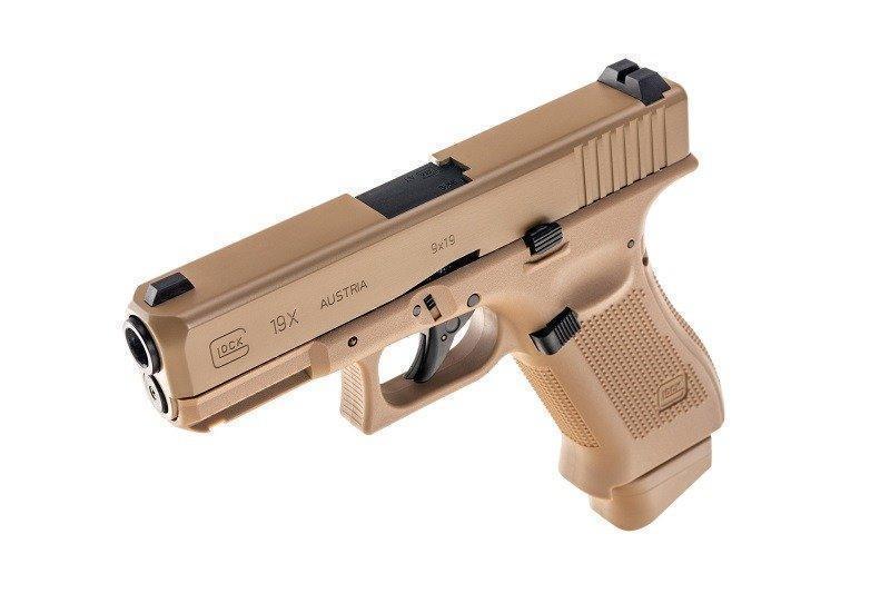 Umarex Glock 19X CO2 Blow Back Pistooli - Kojootinruskea - MilGear