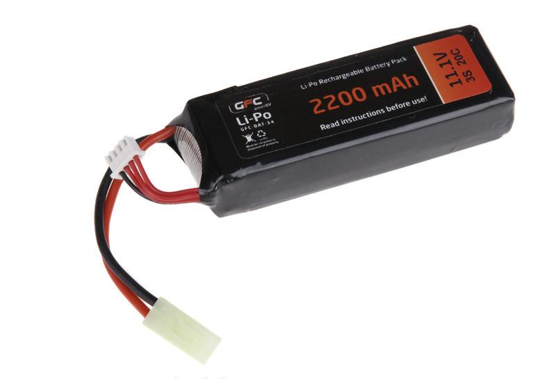 GFC Energy 11.1V 2200mAh 20/40C LiPo akku, Pack - mini-liitin