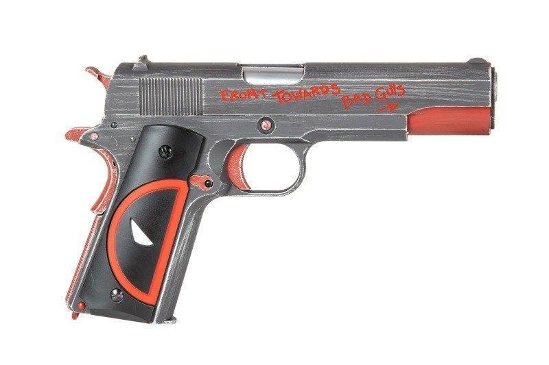 AW Custom NE2201 Deadpool 1911 GBB kaasupistooli, metallinen