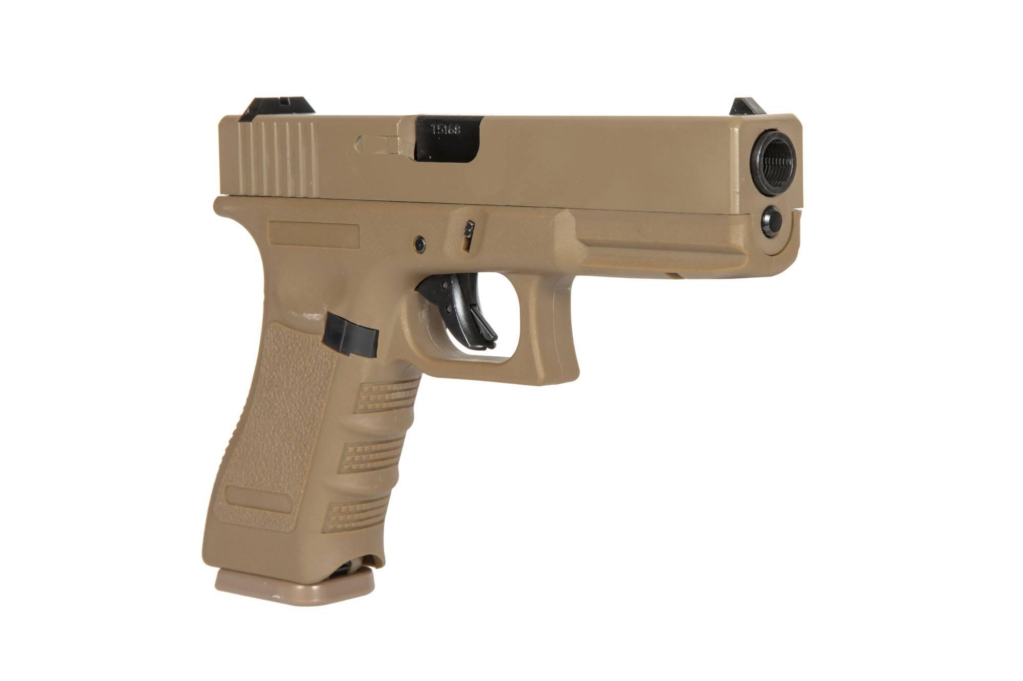 E&C EC-1101 G17 Gen3 GBB pistooli, metalliluistilla - hiekka