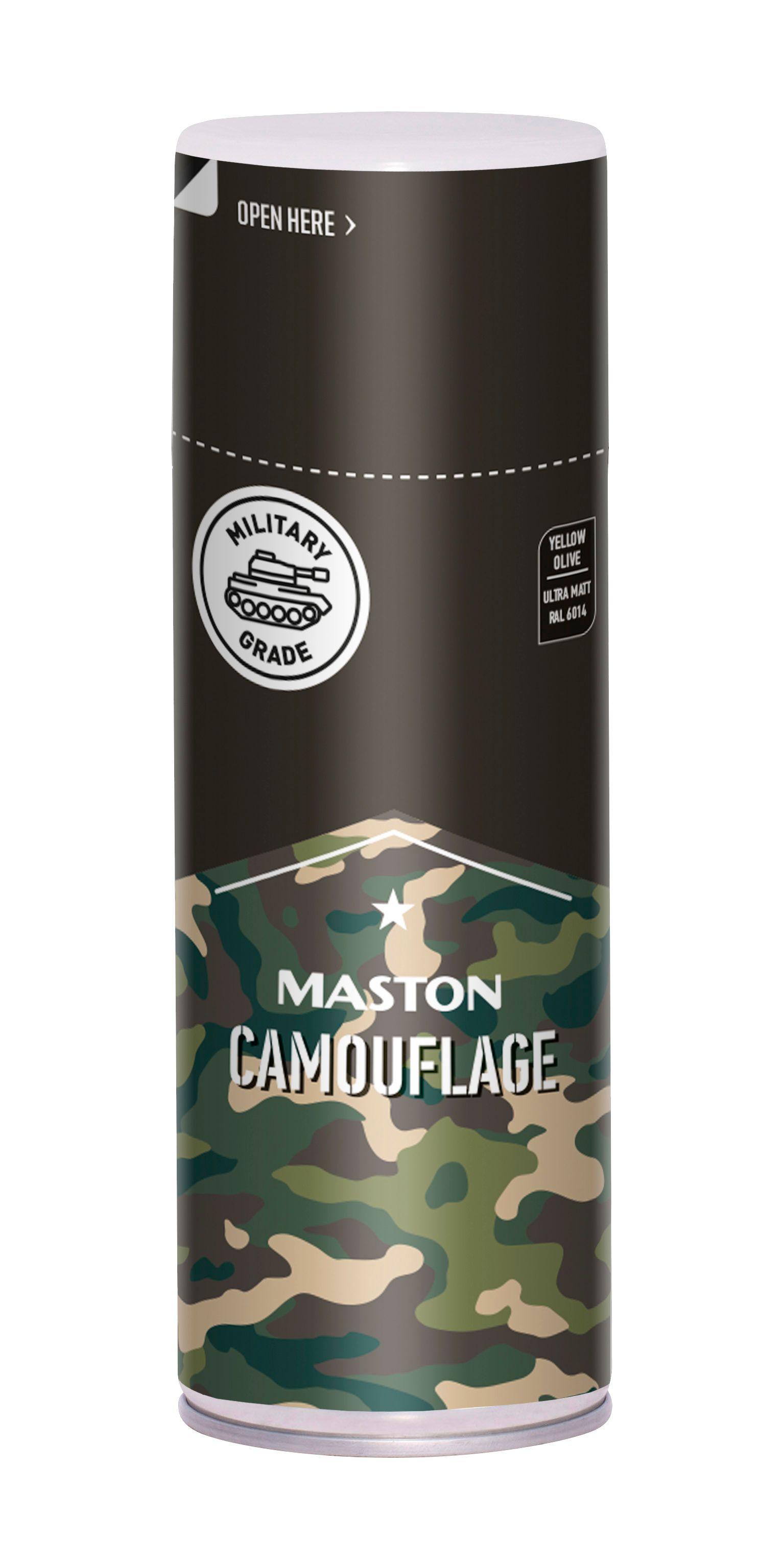 Maston Camouflage matta spraymaali 400ml - Yellow Olive RAL6014