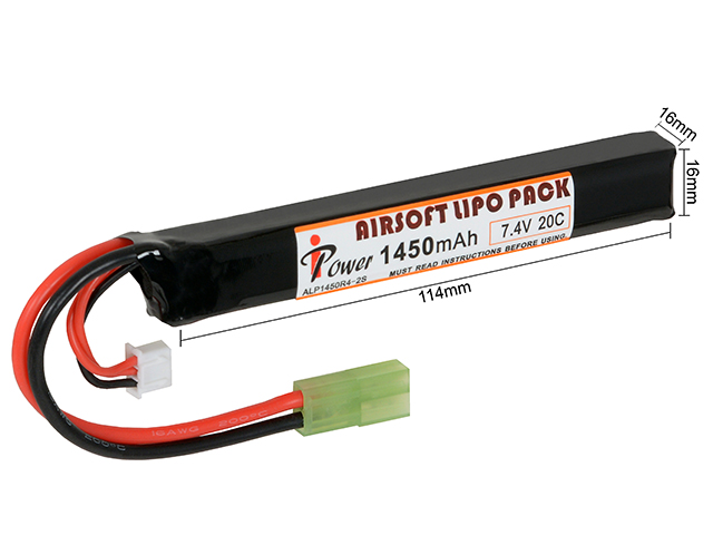 IPower 7.4V 1450 mAh 20C LiPo akku - Stick - Mini Tamiya