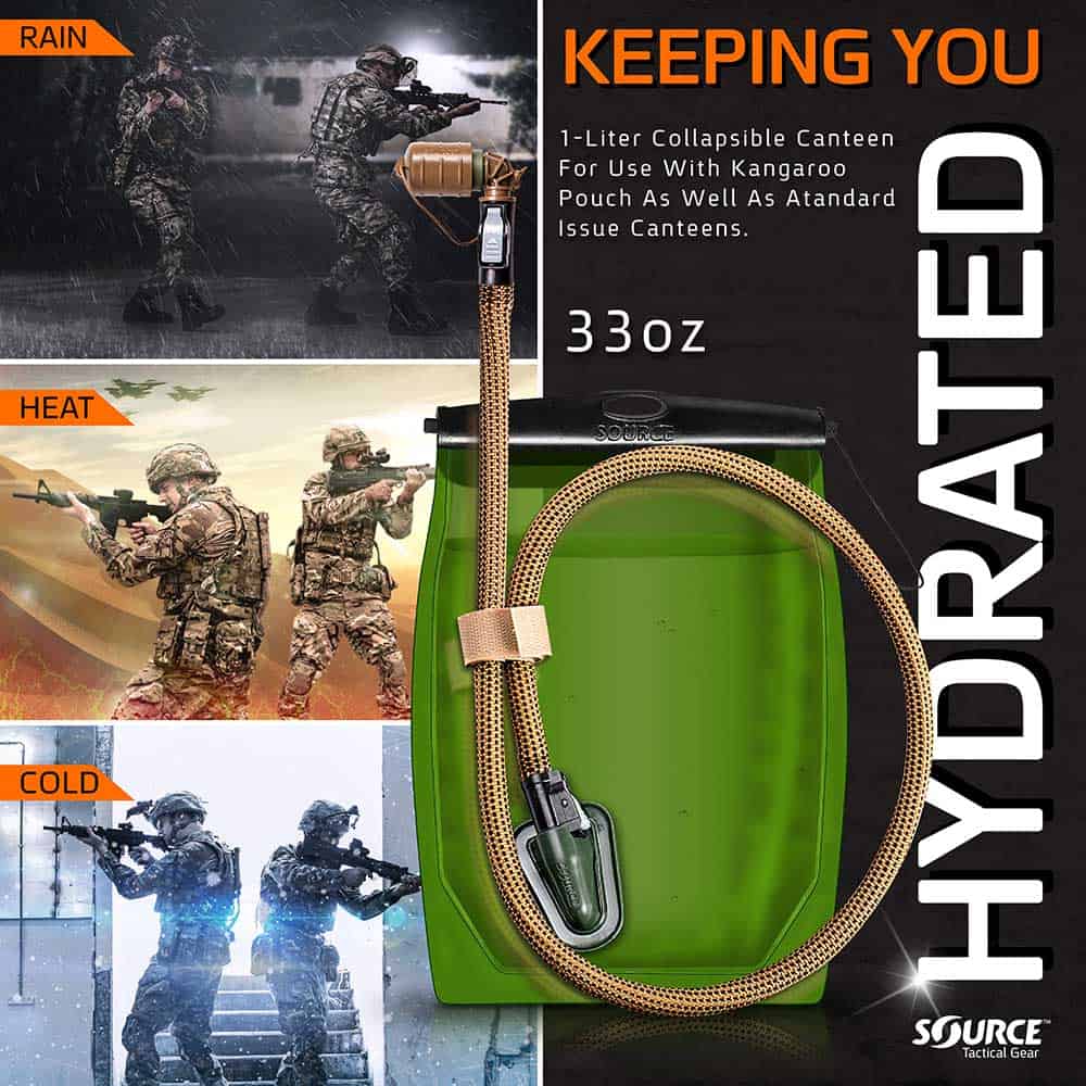 Source Tactical Kangaroo 1L Collapsible Canteen juomarakko